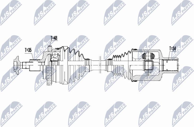 NTY NPW-ME-073 - Приводний вал autocars.com.ua