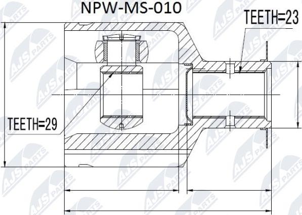 NTY NPW-MS-010 - Шарнірний комплект, ШРУС, приводний вал autocars.com.ua