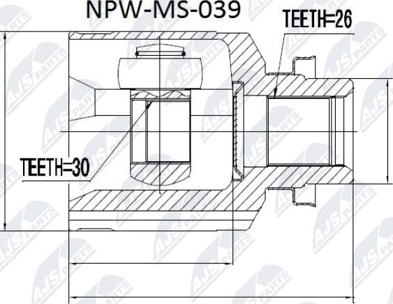 NTY NPW-MS-039 - Шарнірний комплект, ШРУС, приводний вал autocars.com.ua