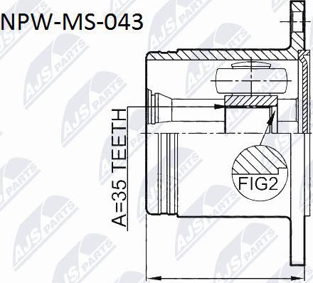 NTY NPW-MS-043 - Шарнірний комплект, ШРУС, приводний вал autocars.com.ua