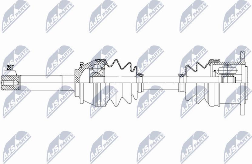 NTY NPW-MS-051 - Приводний вал autocars.com.ua