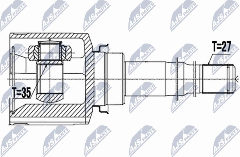 NTY NPW-MS-070 - Шарнирный комплект, ШРУС, приводной вал avtokuzovplus.com.ua