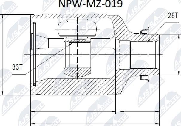 NTY NPW-MZ-019 - Шарнірний комплект, ШРУС, приводний вал autocars.com.ua