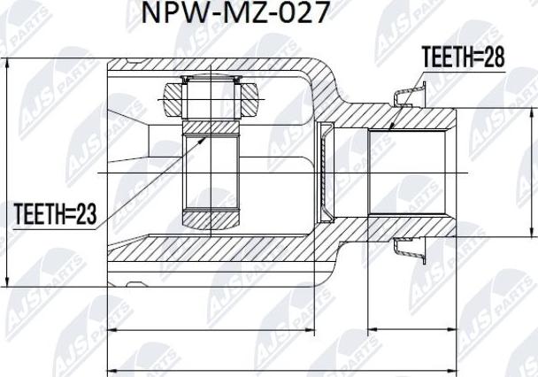 NTY NPW-MZ-027 - Шарнирный комплект, ШРУС, приводной вал avtokuzovplus.com.ua