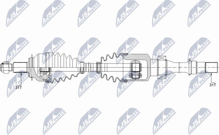 NTY NPW-MZ-041 - Приводной вал avtokuzovplus.com.ua