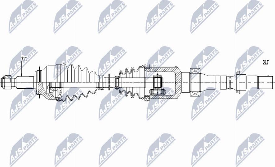 NTY NPW-MZ-058 - Приводний вал autocars.com.ua