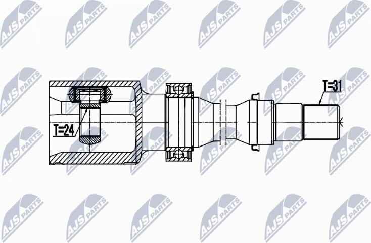NTY NPW-MZ-061 - Шарнірний комплект, ШРУС, приводний вал autocars.com.ua