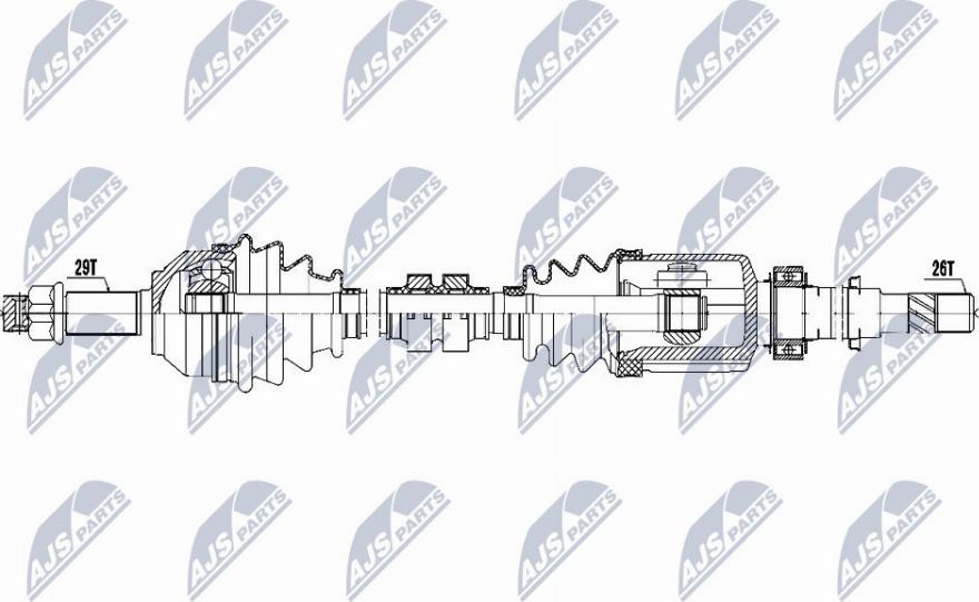 NTY NPW-NS-070 - Приводной вал avtokuzovplus.com.ua