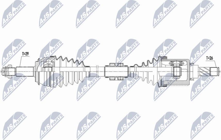 NTY NPW-NS-072 - Приводний вал autocars.com.ua