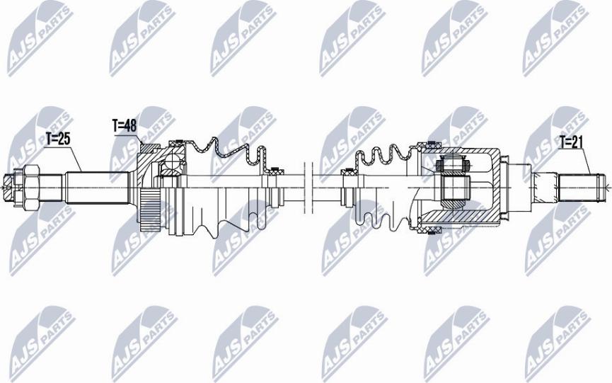 NTY NPW-NS-076 - Приводной вал avtokuzovplus.com.ua