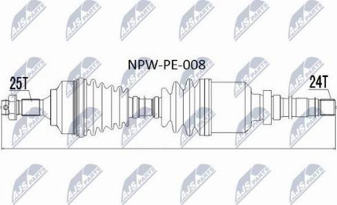 NTY NPW-PE-008 - Приводний вал autocars.com.ua