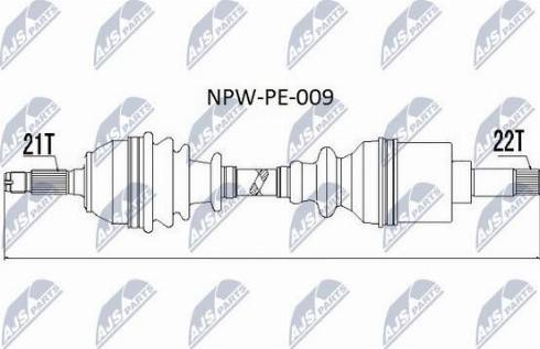 NTY NPW-PE-009 - Приводний вал autocars.com.ua