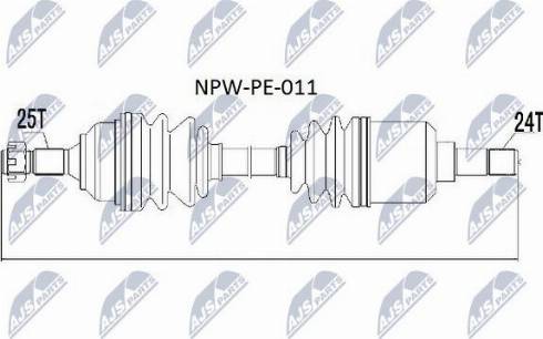 NTY NPW-PE-011 - Приводной вал avtokuzovplus.com.ua