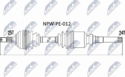 NTY NPW-PE-012 - Приводной вал avtokuzovplus.com.ua