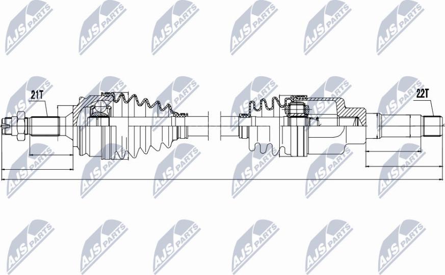 NTY NPW-PE-015 - Приводний вал autocars.com.ua