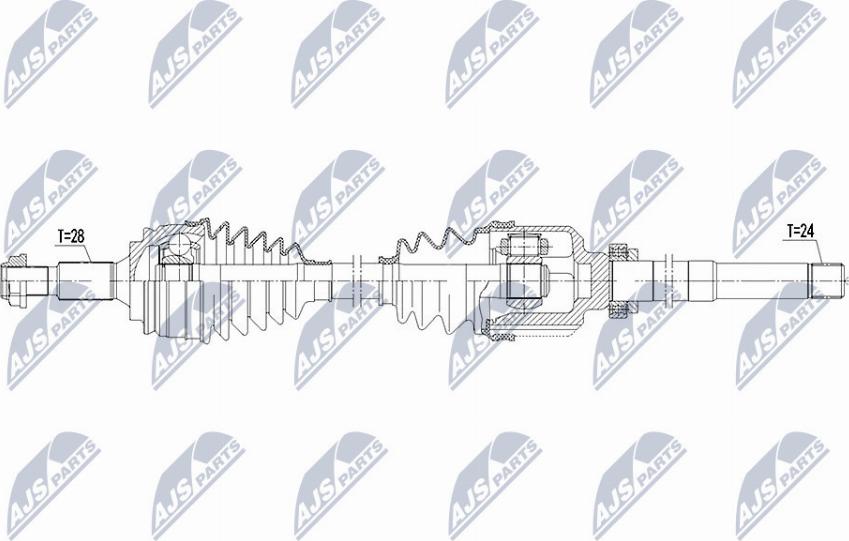 NTY NPW-PE-017 - Приводний вал autocars.com.ua