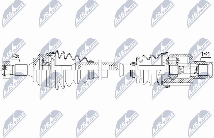 NTY NPW-PE-043 - Приводной вал avtokuzovplus.com.ua