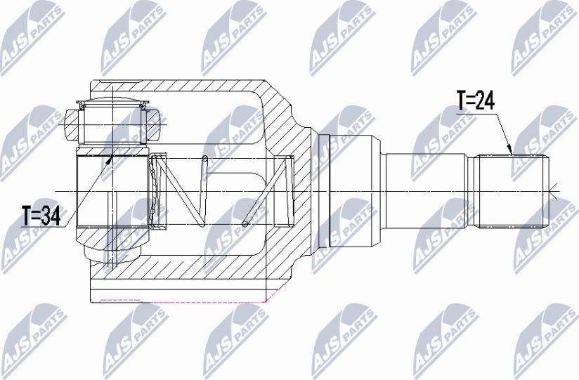 NTY NPW-PE-050 - Шарнирный комплект, ШРУС, приводной вал avtokuzovplus.com.ua