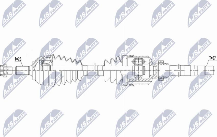 NTY NPW-PE-053 - Приводний вал autocars.com.ua