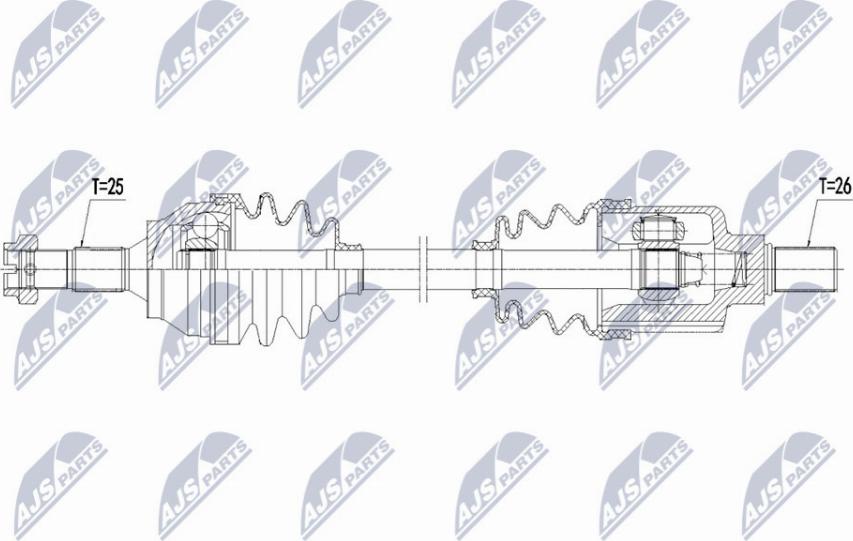 NTY NPW-PE-063 - Приводной вал avtokuzovplus.com.ua