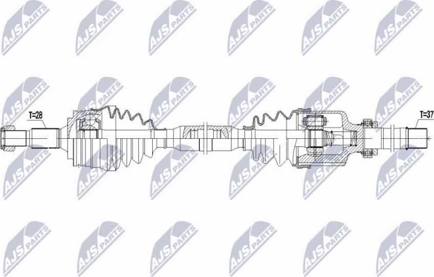 NTY NPW-PE-069 - Приводний вал autocars.com.ua