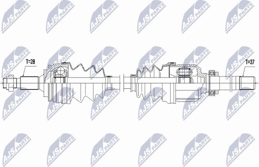 NTY NPW-PE-073 - Приводной вал avtokuzovplus.com.ua