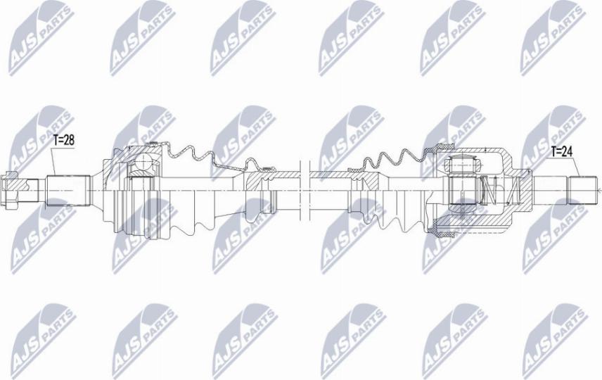 NTY NPW-PE-077 - Приводной вал avtokuzovplus.com.ua