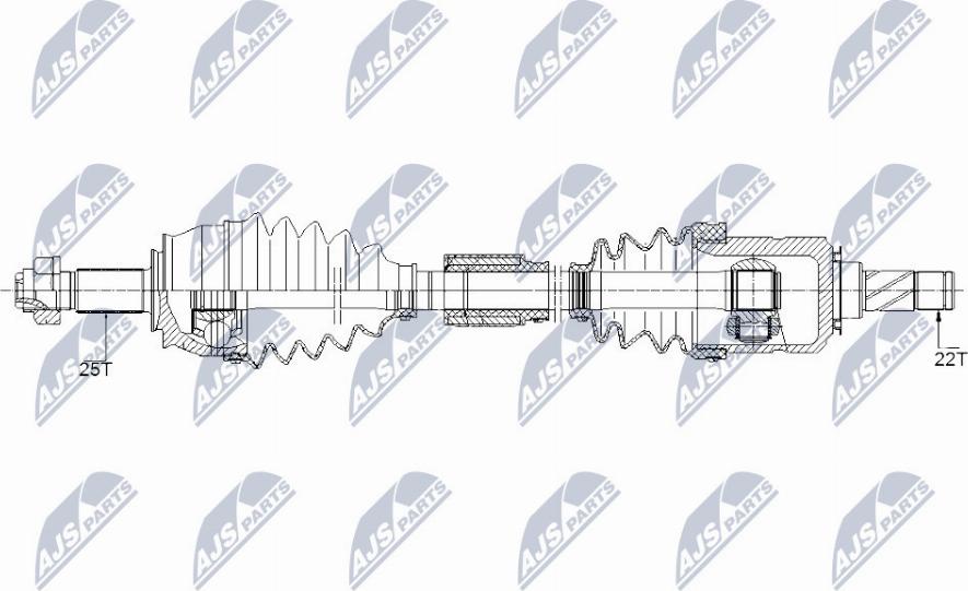 NTY NPW-PL-095 - Приводний вал autocars.com.ua