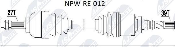 NTY NPW-RE-012 - Приводний вал autocars.com.ua