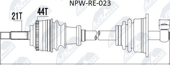 NTY NPW-RE-023 - Приводной вал avtokuzovplus.com.ua