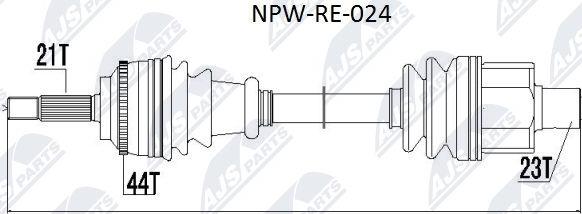 NTY NPW-RE-024 - Приводний вал autocars.com.ua