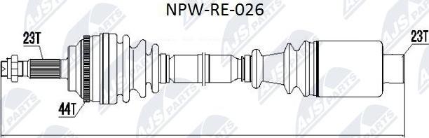 NTY NPW-RE-026 - Приводной вал avtokuzovplus.com.ua