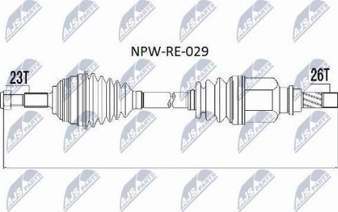 NTY NPW-RE-029 - Приводний вал autocars.com.ua