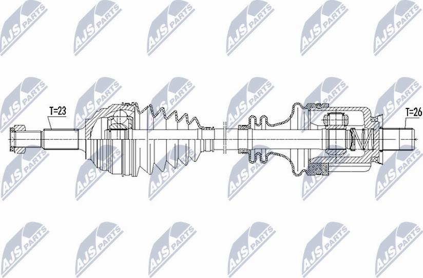 NTY NPW-RE-093 - Приводний вал autocars.com.ua