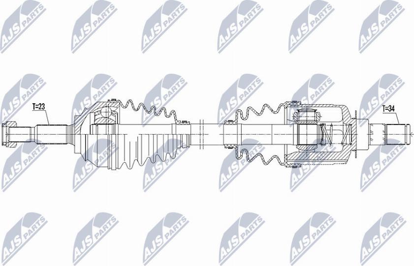 NTY NPW-RE-097 - Приводний вал autocars.com.ua