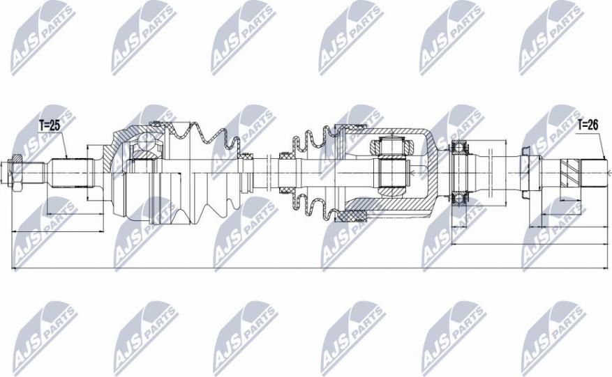 NTY NPW-RE-132 - Приводний вал autocars.com.ua