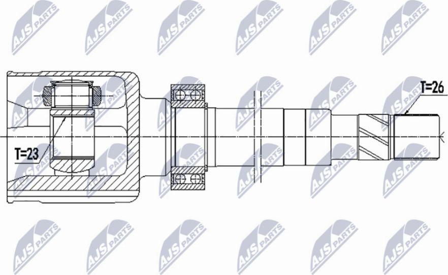 NTY NPW-RE-145 - Шарнірний комплект, ШРУС, приводний вал autocars.com.ua