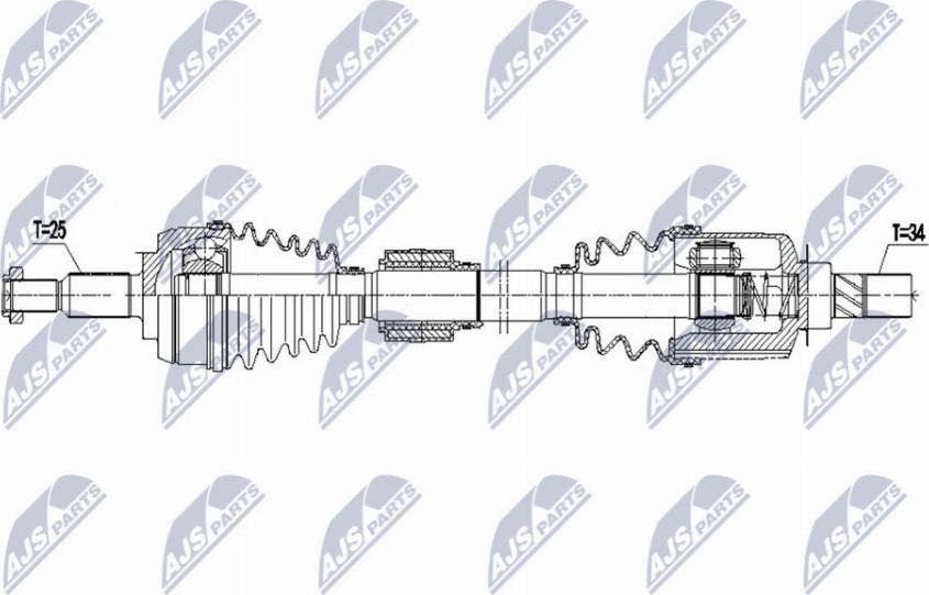 NTY NPW-RE-166 - Приводной вал avtokuzovplus.com.ua