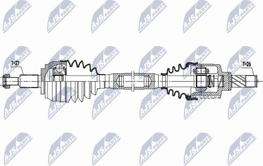 NTY NPW-RE-173 - Приводной вал avtokuzovplus.com.ua