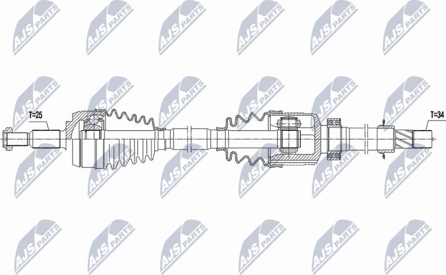 NTY NPW-RE-188 - Приводний вал autocars.com.ua