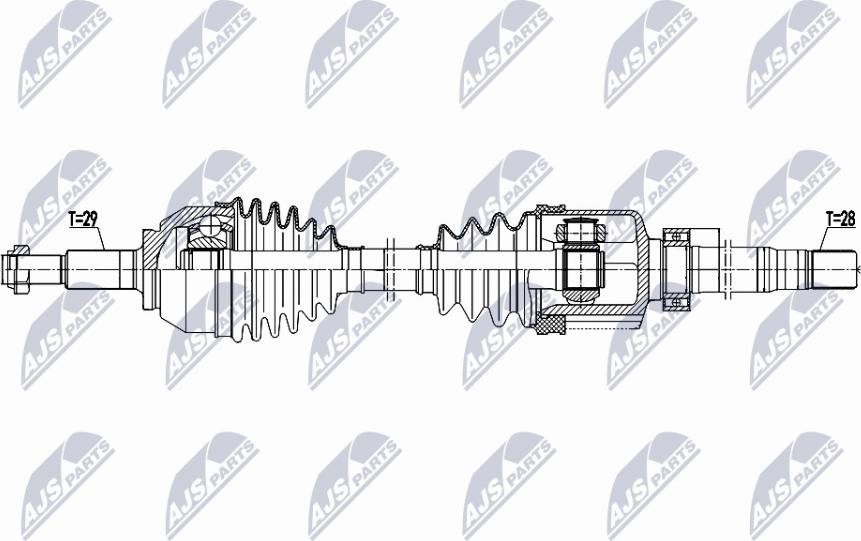 NTY NPW-RE-205 - Приводний вал autocars.com.ua