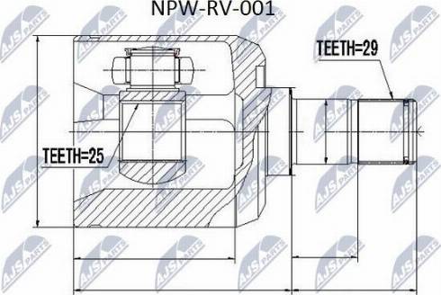 NTY NPW-RV-001 - Шарнірний комплект, ШРУС, приводний вал autocars.com.ua