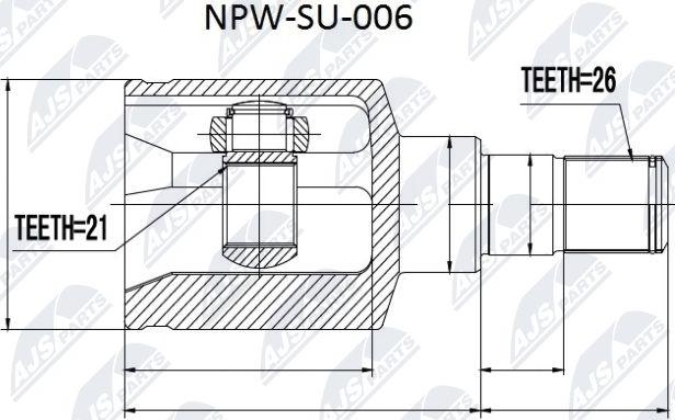NTY NPW-SU-006 - Шарнірний комплект, ШРУС, приводний вал autocars.com.ua
