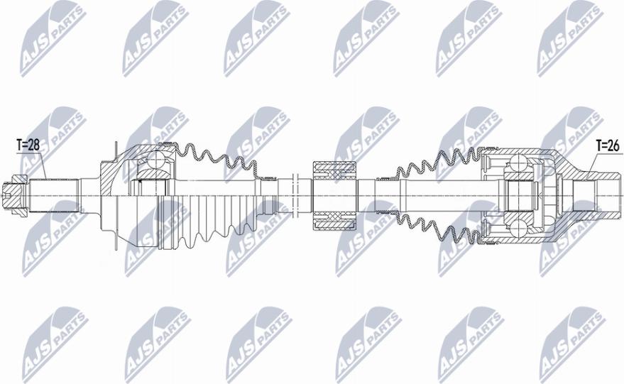 NTY NPW-SU-054 - Приводний вал autocars.com.ua