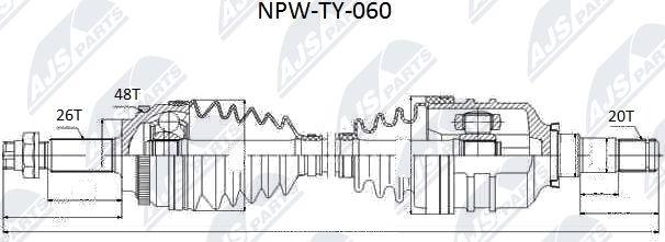 NTY NPW-TY-060 - Приводной вал avtokuzovplus.com.ua