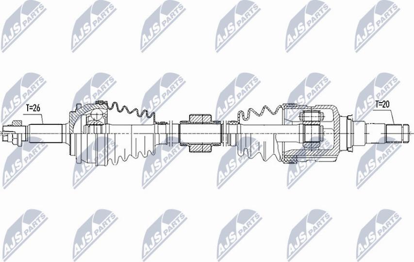 NTY NPW-TY-087 - Приводний вал autocars.com.ua