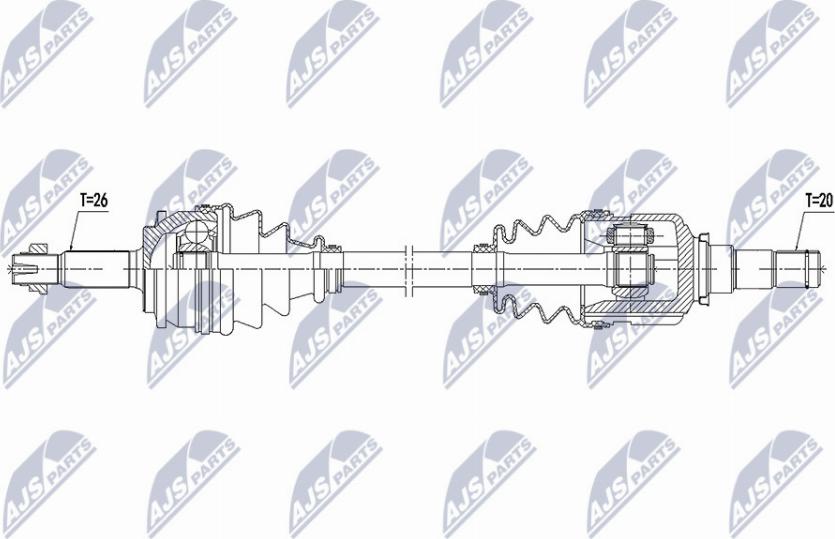 NTY NPW-TY-135 - Приводний вал autocars.com.ua