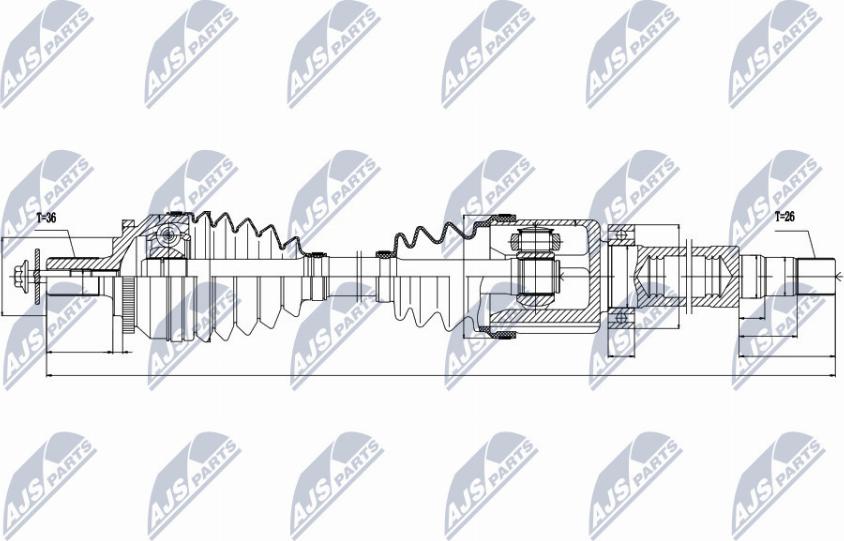 NTY NPW-VV-038 - Приводной вал avtokuzovplus.com.ua