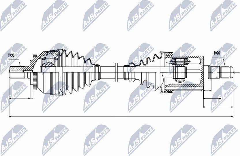 NTY NPW-VV-045 - Приводний вал autocars.com.ua