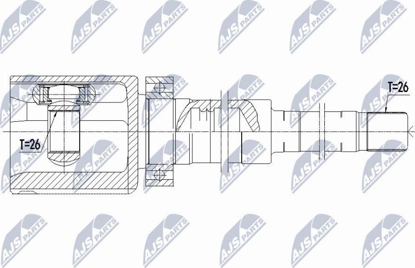 NTY NPW-VV-082 - Шарнирный комплект, ШРУС, приводной вал avtokuzovplus.com.ua